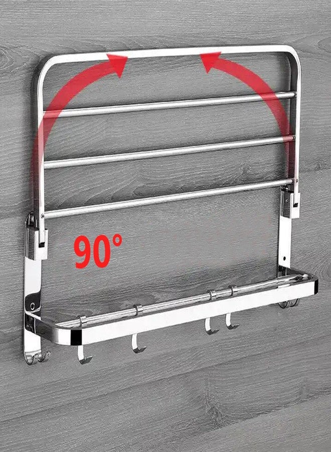 FORTUNE Luxurious 304 Grade Stainless Steel Double Folding Towel Rack/Towel Stand/Towel Holder/Towel Hanger/Bathroom Accessories - Image 4